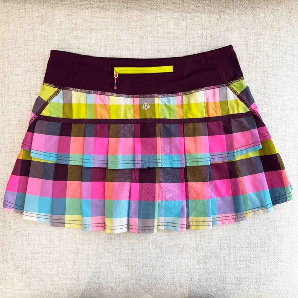 lululemon Sea Check Multi / Plum Pace Setter Skirt size 4 - Picture 7 of 13
